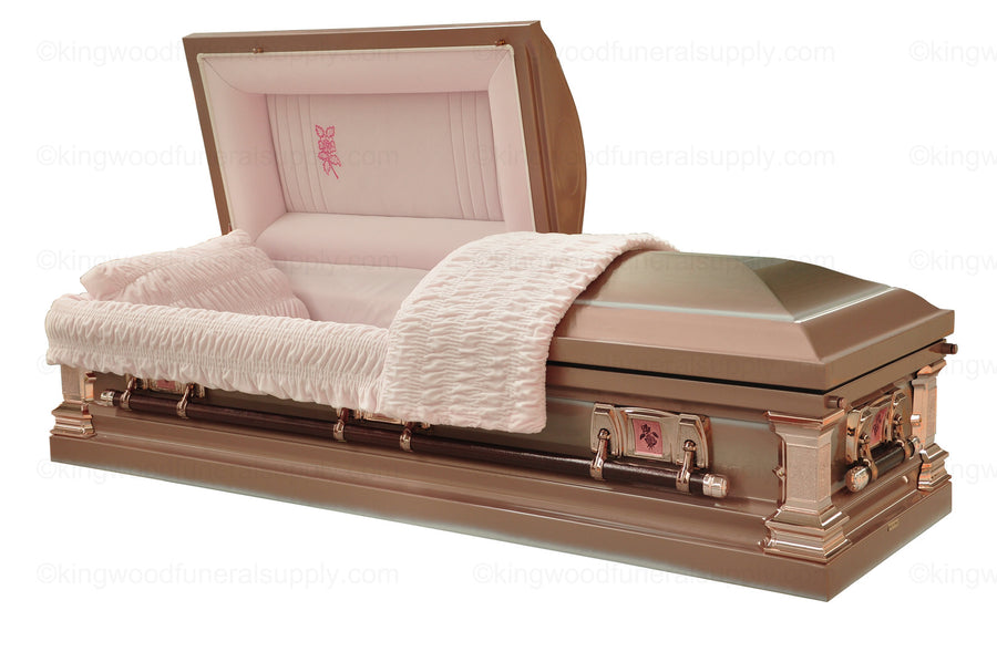 MAJESTIC ROSE STAINLESS Steel funeral casket