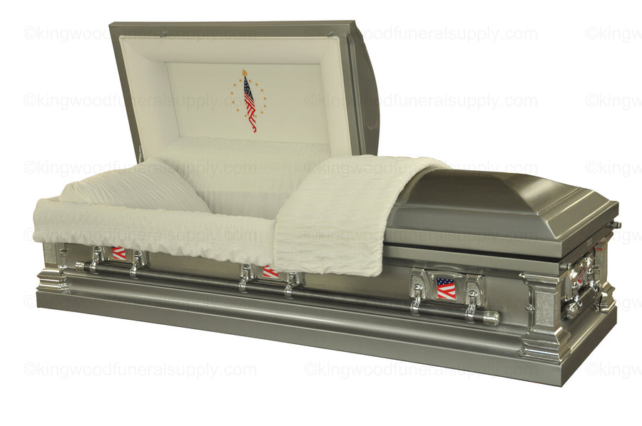 MAJESTIC VETERAN STAINLESS Steel funeral casket