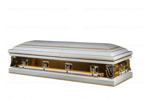 MIRROR GOLD metal funeral casket