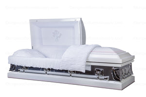 MIRROR ROSE metal funeral casket