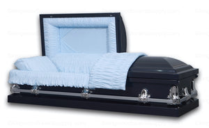 OXFORD BLUE metal funeral casket