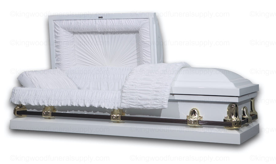 OXFORD SILVER metal funeral casket