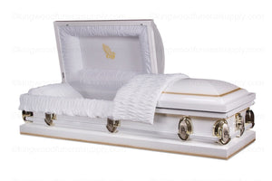 PAY HAND metal funeral casket