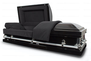 SHEPHERD BLACK metal funeral casket