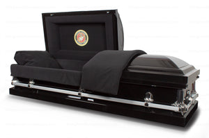 SHEPHERD BLACK metal funeral casket