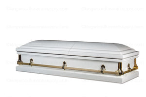 SHEPHERD WHITE metal funeral casket